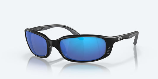 Costa Brine Matte Black Frame With Mirror Blue Lens 580G Polarized Sunglasses