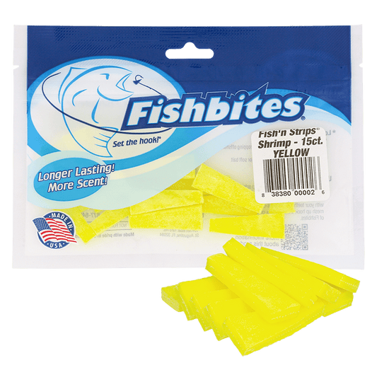 Fishbites Longer Lasting Fish'n Strips Shrimp Scented Soft Baits