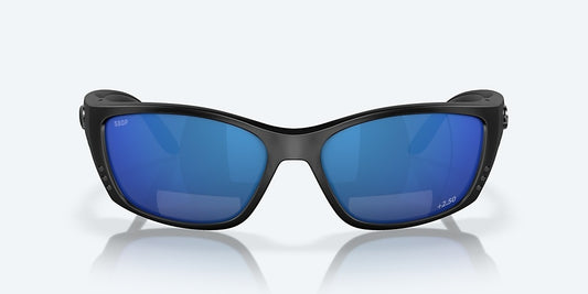 Costa Fisch Readers Matte Black Frame With Blue Mirror Lens 580P Polarized Sunglasses