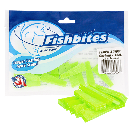 Fishbites Longer Lasting Fish'n Strips Shrimp Scented Soft Baits