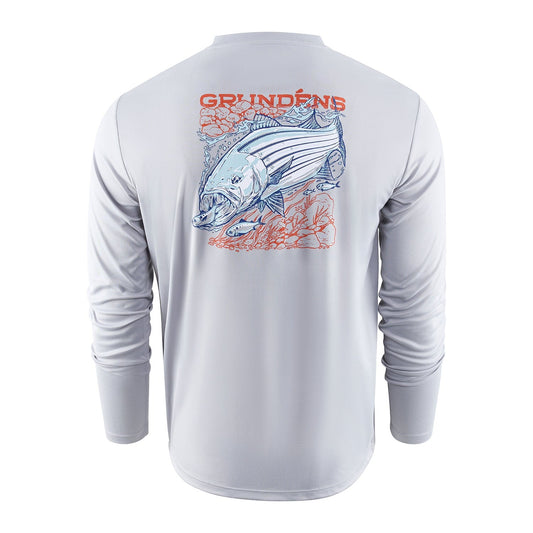 Grundens Striped Bass LS Tech Tee-Apparel-Grundens-Tackle World