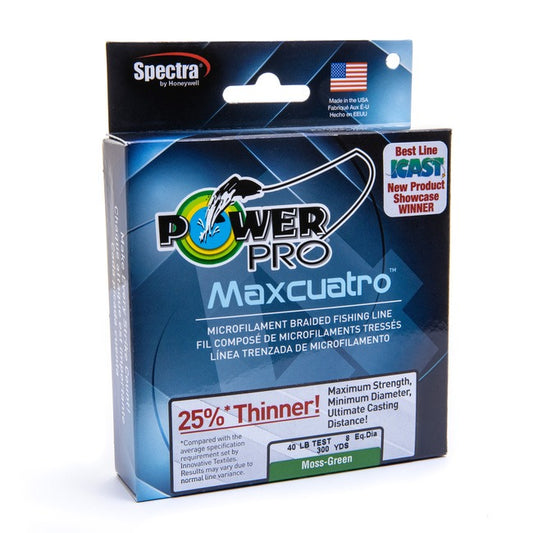 PowerPro Maxcuatro Braided Line-Line & Leader-Power Pro-Moss Green-20 lb / 150 yd-Tackle World