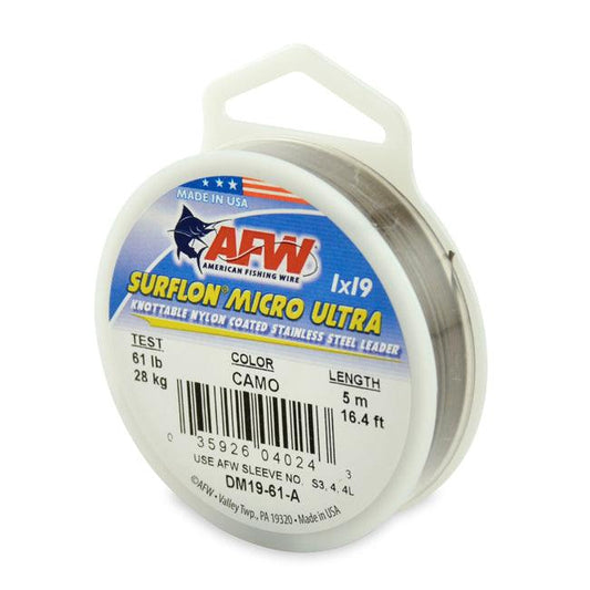 American Fishing Wire Surflon Micro Ultra Nylon Coated Stainless Steel Wire Leader-Line & Leader-American Fishing Wire-Lb Test: 61lb-Tackle World