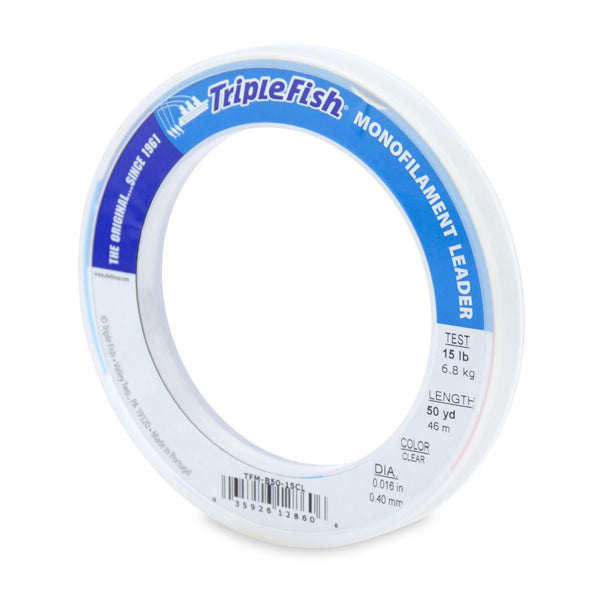 American Fishing Wire Triple Fish Monofilament Leader-Line & Leader-American Fishing Wire-Clear-50yd-15lb-Tackle World