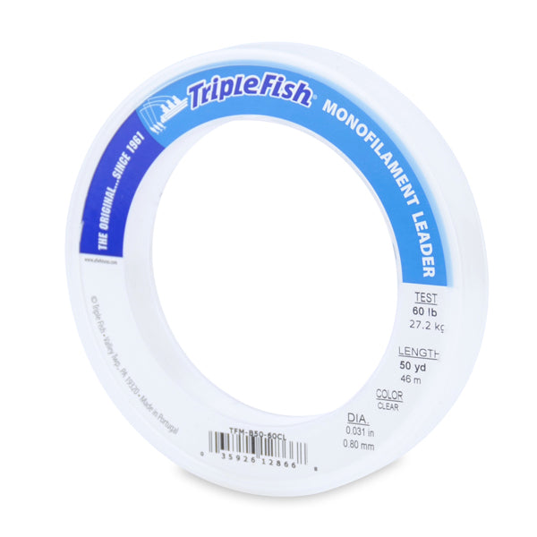 American Fishing Wire Triple Fish Monofilament Leader-Line & Leader-American Fishing Wire-Clear-50yd-60lb-Tackle World