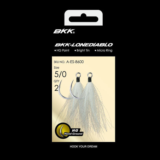 BKK LONEDIABLO White Bucktail Teaser Hooks-Terminal Tackle-BKK-Tackle World