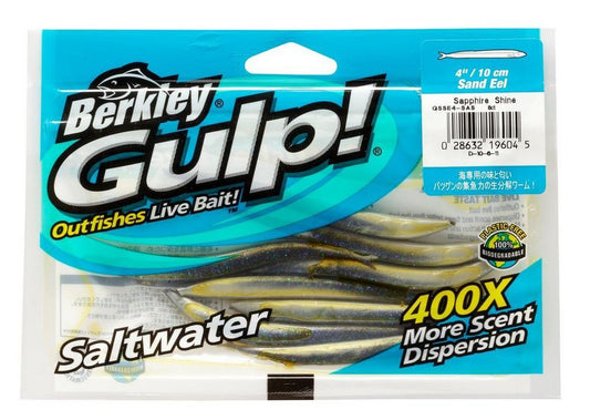 Berkley Gulp! Saltwater Sand Eel Soft Baits-Lures-Berkley-Size: 5" - Color: Sapphire Shine - Q'ty: 6pk-Tackle World