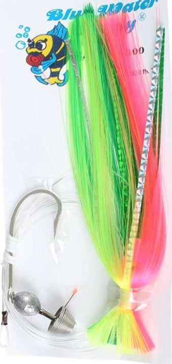 Blue Water Candy Skirted Ballyhoo Rigs-Terminal Tackle-Blue Water Candy-Green/Chartreuse/Pink-Hook Size: 8/0 - 130lb Monofilament-Tackle World