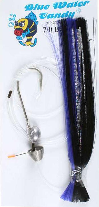 Blue Water Candy Skirted Ballyhoo Rigs-Terminal Tackle-Blue Water Candy-Purple/Black-Hook Size: 7/0 - 100lb Monofilament-Tackle World