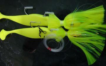 Blue Water Candy Tandem Mojo Parachute Rigs-Lures-Blue Water Candy-Chartreuse-5oz x 3oz with 9" Shads-Tackle World