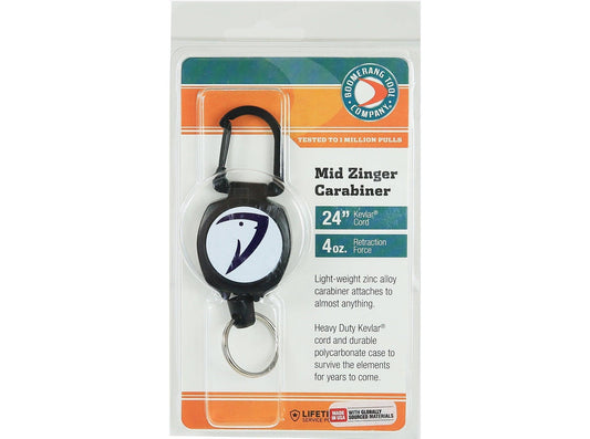 Boomerang x Tackle World Logo Mid Zinger Retractable Carabiner With Split Ring-Accessories-Boomerang-Tackle World