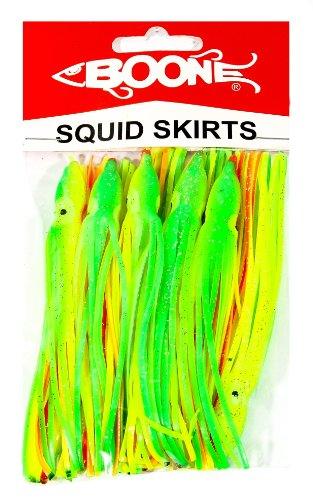 Boone 4 1/4" Squid Skirt Teasers-Lures-Boone-Chartreuse/Green/Orange-Length: 4 1/4" - Q'ty/Pk: 10-Tackle World