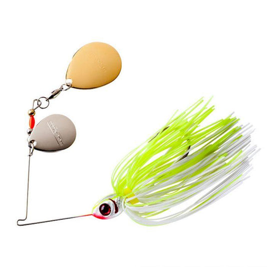 Booyah Double Colorado Blade Spinnerbaits-Lures-Booyah-White Chartreuse-3/8oz-Tackle World