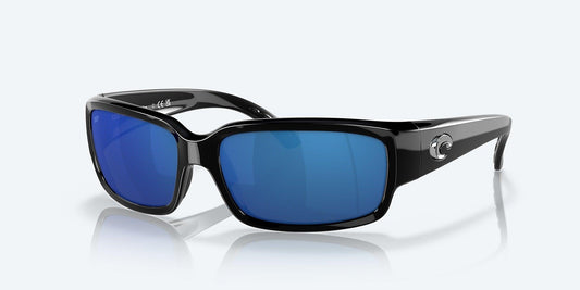 Costa Caballito Polarized Sunglasses-Sunglasses-Costa-shiny-black-frame-with-mirror-blue-lens-580-p-Tackle World