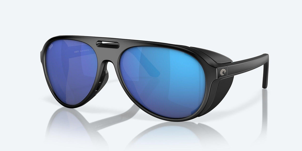 Costa Grand Catalina Matte Black Frame with Blue Mirror Lens 580G Polarized Sunglasses-Sunglasses-Costa-Tackle World