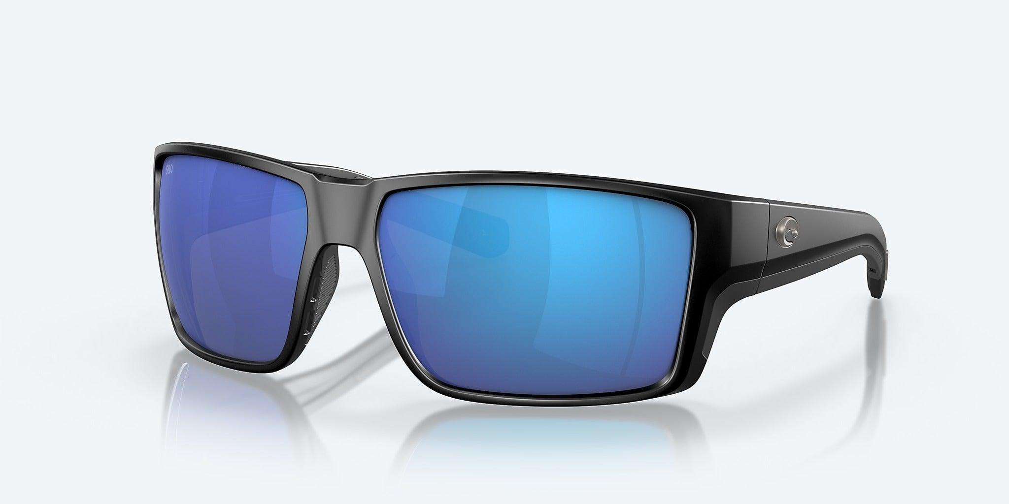 Costa Reefton Pro Polarized Sunglasses-Sunglasses-Costa-Matte Black Frame with Blue Mirror Lens 580G-Tackle World