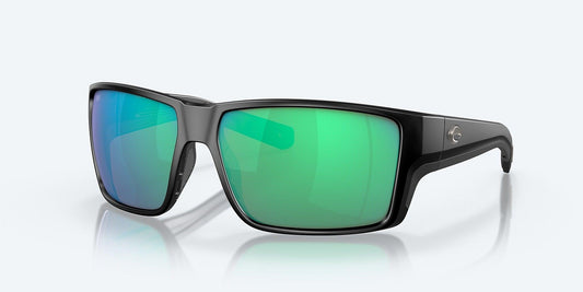 Costa Reefton Pro Polarized Sunglasses-Sunglasses-Costa-Matte Black Frame with Green Mirror Lens 580G-Tackle World