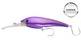 Nomad DTX Minnow Chrome Limited Edition Heavy Duty Sinking Trolling Lure-Lures-Nomad-Model: DTX 200mm / 8" - 5-4/5oz (Sinking)-Purple Haze-Tackle World