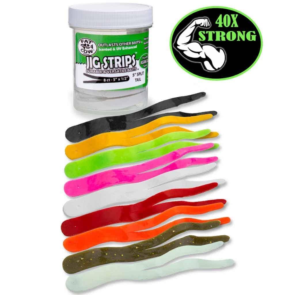 Fat Cow Scented Jig Strips Split Tail 5"-Lures-Fat Cow-Tackle World