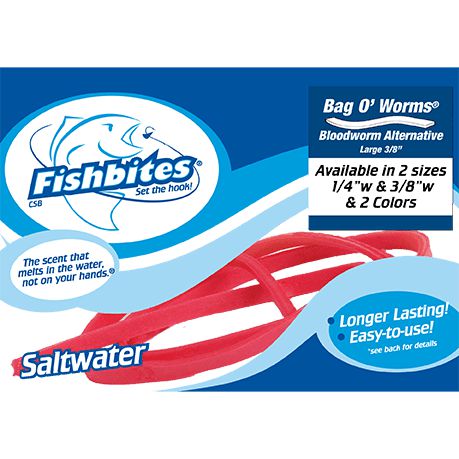 Fishbites Longer Lasting Bag O' Worms Soft Baits-Lures-Fishbites-1/4" x 12" Scent: Bloodworm - Color: Red-Tackle World