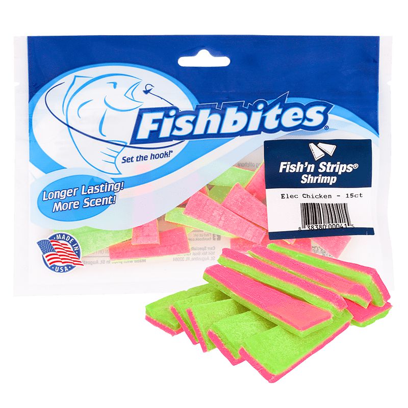 Fishbites Longer Lasting Fish'n Strips Shrimp Scented Soft Baits-Lures-Fishbites-Tackle World