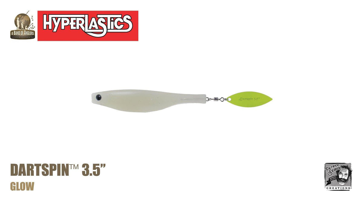 Hyperlastics Dartspin Lures-Lures-Hyperlastics-Length: 3.5" - Weight: 1/8oz - Q'ty/Pk: 2-Glow-Tackle World