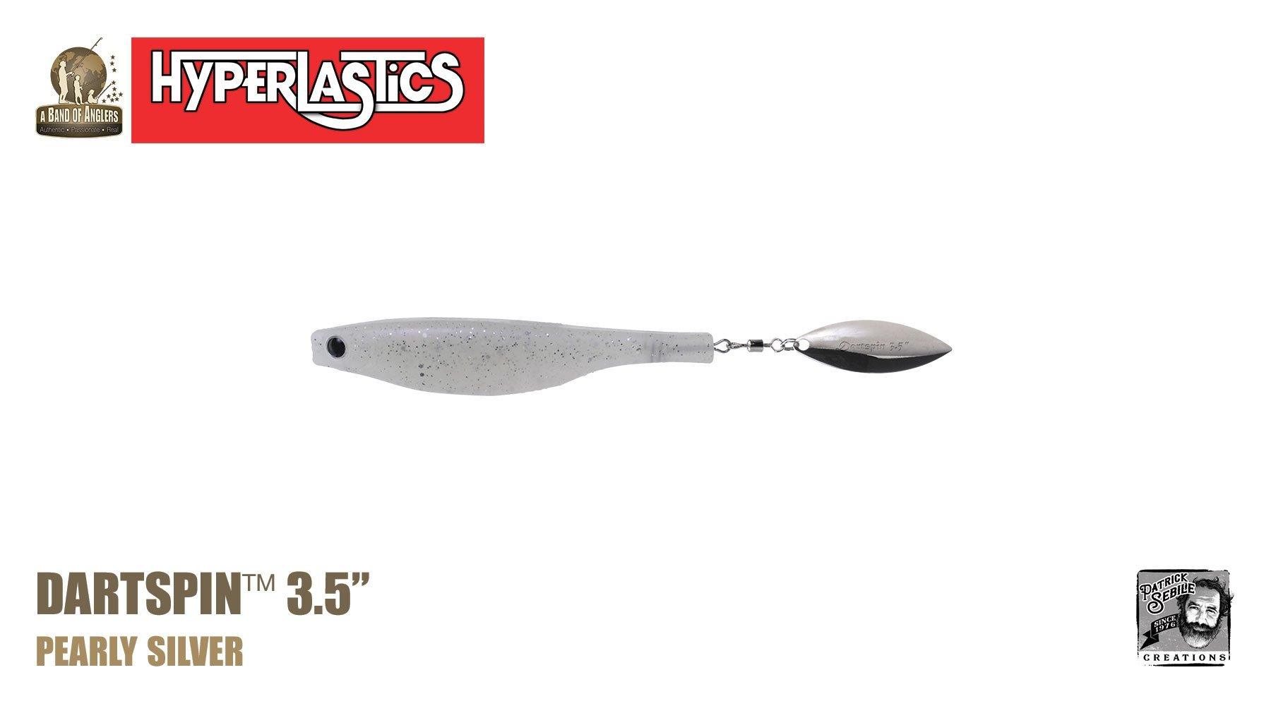 Hyperlastics Dartspin Lures-Lures-Hyperlastics-Length: 3.5" - Weight: 1/8oz - Q'ty/Pk: 2-Pearly Silver-Tackle World