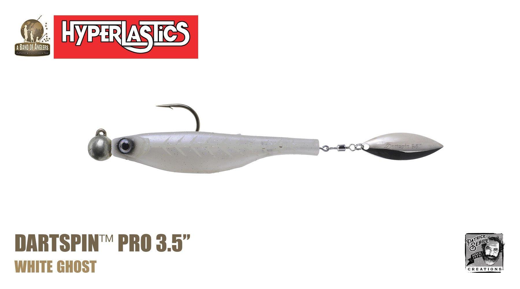 Hyperlastics Dartspin Pro Lures (Rigged Jighead Ver.)-Lures-Hyperlastics-Length: 3.5" - Weight: 1/4oz-White Ghost-Tackle World