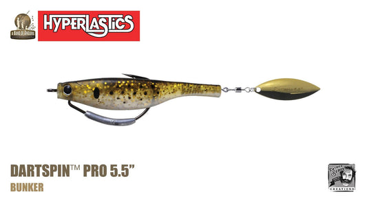 Hyperlastics Dartspin Pro Lures (Rigged Weedless Ver.)-Lures-Hyperlastics-Length: 5.5" - Weight: 5/8oz-Bunker-Tackle World