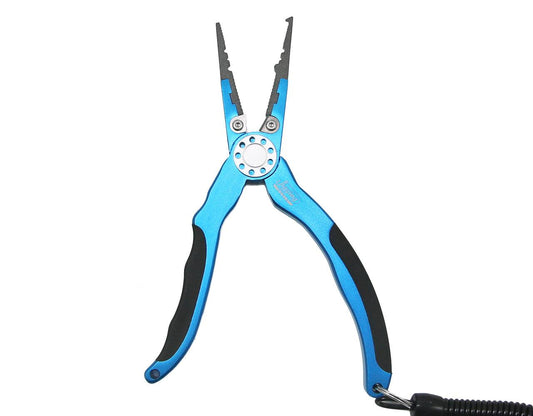 Jigging World 7.5" Aluminum Split Ring Pliers with Sheath-Accessories-Jigging World-Blue-Tackle World