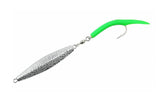 Jigging World Diamond Jigs with Tail-Lures-Jigging World-Hammered Chrome with Green Tail-1 oz-Tackle World