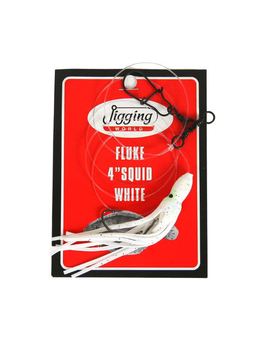 Jigging World Fluke Rigs with 4" Squid-Terminal Tackle-Jigging World-White-Tackle World