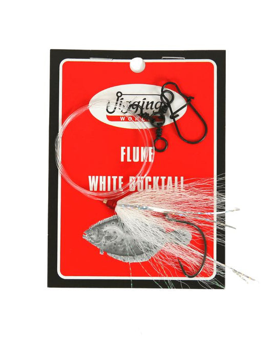 Jigging World Fluke Rigs with Bucktail-Terminal Tackle-Jigging World-White-Tackle World