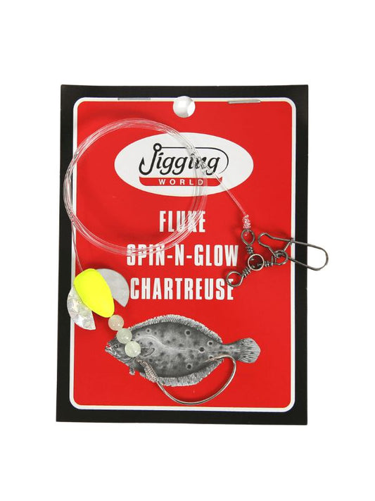 Jigging World Fluke Rigs with Spin & Glow-Terminal Tackle-Jigging World-Chartreuse-Tackle World