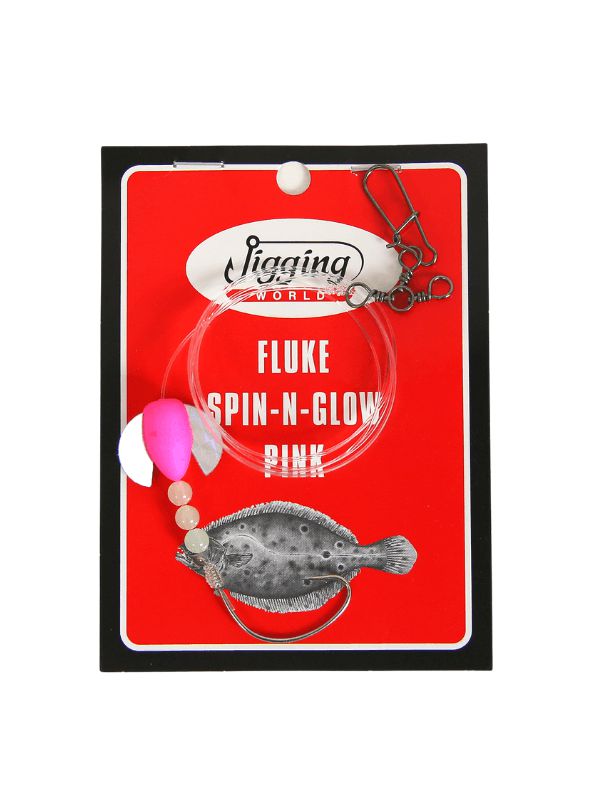 Jigging World Fluke Rigs with Spin & Glow-Terminal Tackle-Jigging World-PInk-Tackle World