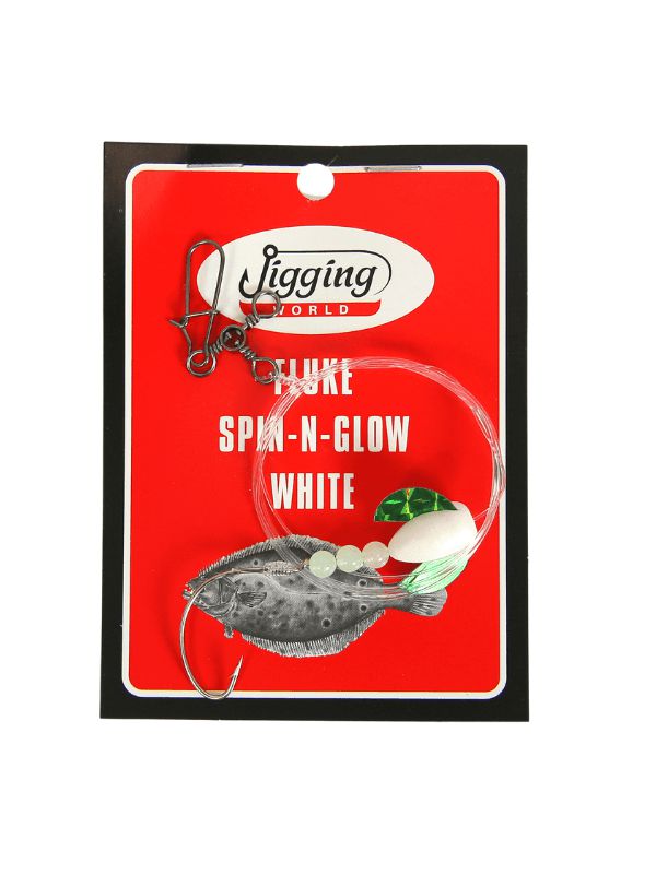 Jigging World Fluke Rigs with Spin & Glow-Terminal Tackle-Jigging World-White-Tackle World