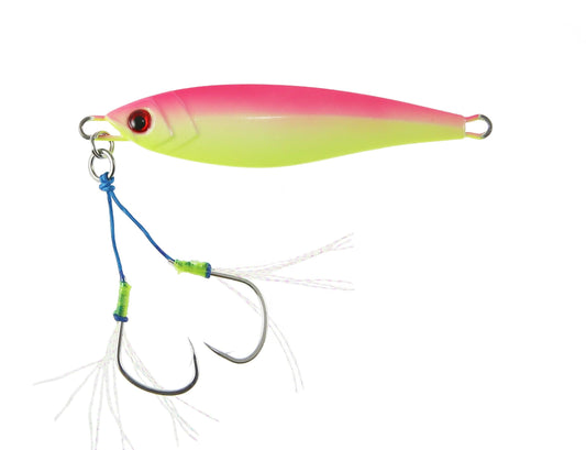 Jigging World Giko Slow Pitch Jigs-Lures-Jigging World-2.1oz (60g) 3.25"-Chartreuse Pink Glow-Tackle World