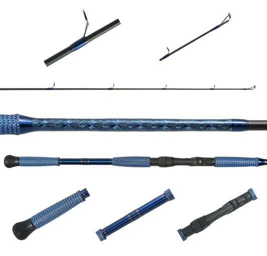 Jigging World MK2 7'6" Custom Spinning Rod - Blue-Rod-Jigging World-Tackle World