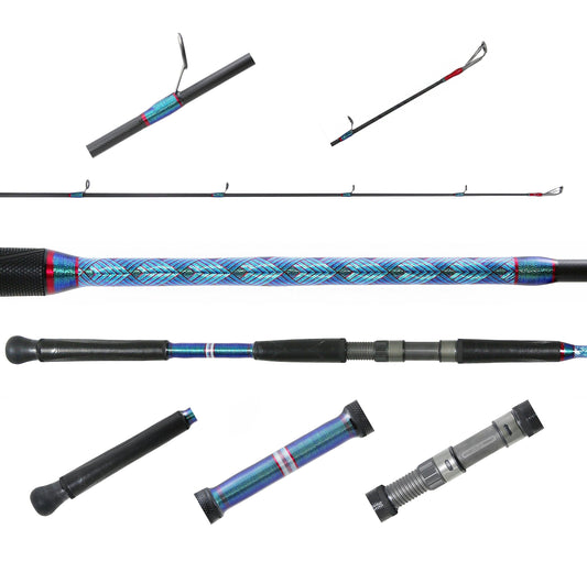 Jigging World MK2 7'6" Custom Spinning Rod - Blue/Red-Rod-Jigging World-Tackle World