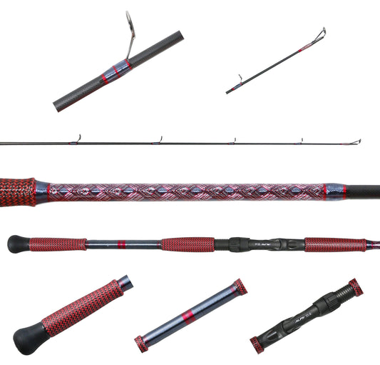 Jigging World MK2 7'6" Custom Spinning Rod - Red-Rod-Jigging World-Tackle World