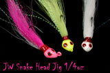 Jigging World Snake Head Bucktail Teasers-Lures-Jigging World-1/4oz-Chatreuse-Tackle World