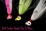 Jigging World Snake Head Bucktail Teasers-Lures-Jigging World-1/4oz-White-Tackle World