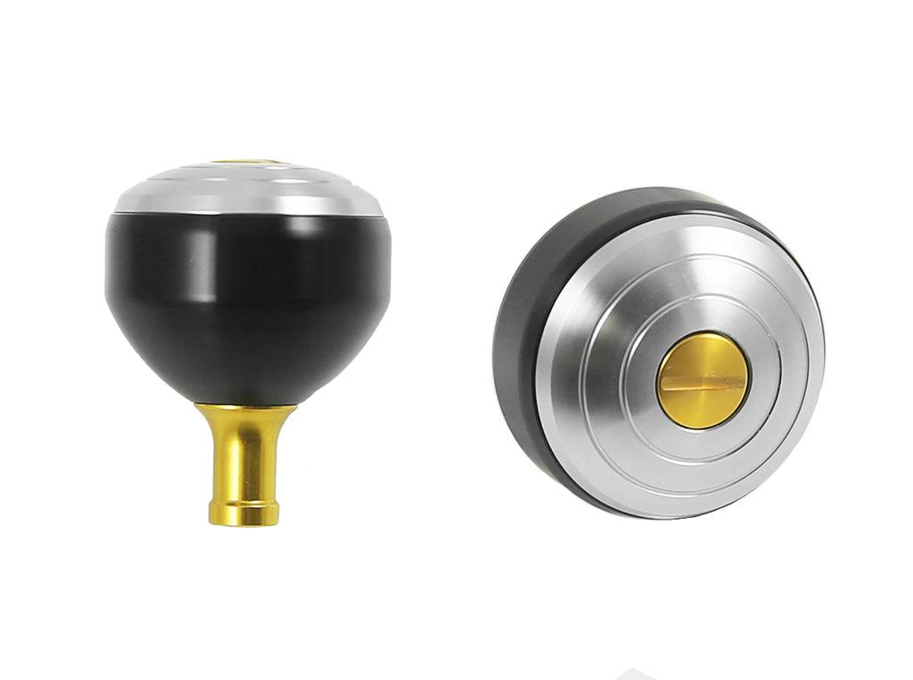 Jigging World Votex Aluminum Power Knobs Type A-Power Handles & Knobs-Jigging World-Dark Gunmetal/Gold-34mm-Tackle World