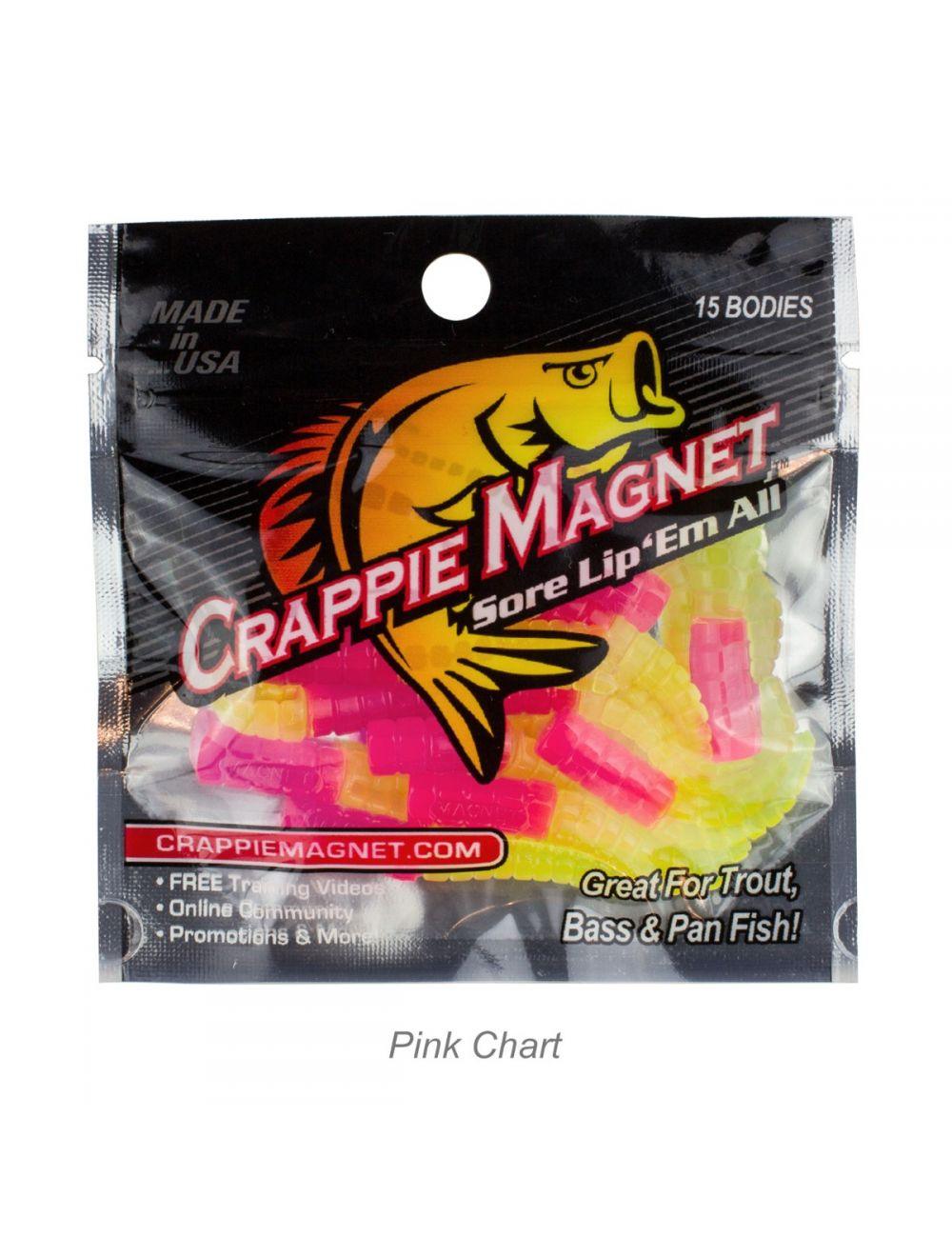 Leland Lures Crappie Magnet 15pc Body Packs-Lures-Leland Lures-Pink/Chartreuse-Tackle World