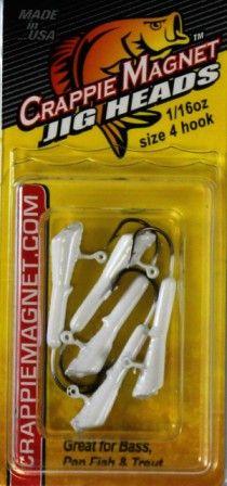 Leland Lures Crappie Magnet Replacement Jig Heads-Lures-Leland Lures-Weight: 1/16 oz - Hook Size: 4-White-Tackle World