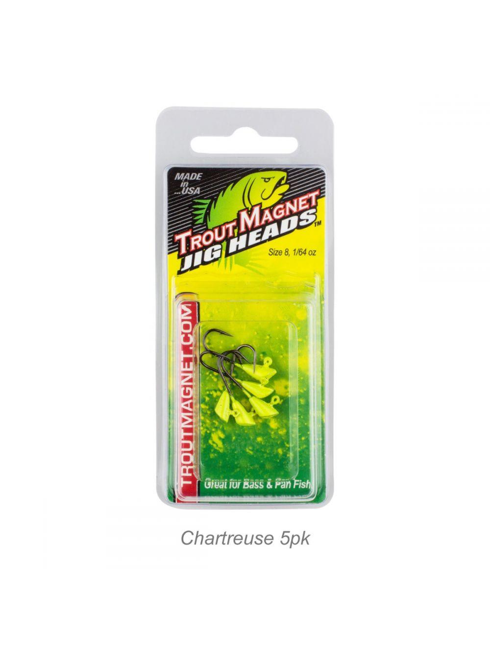 Leland Lures Trout Magnet Jig Heads 1/64oz 5pk-Lures-Leland Lures-Chartreuse-Tackle World