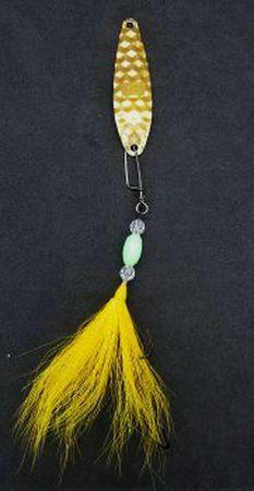 M3Tackle Fully Rigged Fluke Spoon Rigs-Terminal Tackle-M3Tackle-Gold-Spoon Length: 3"-Tackle World