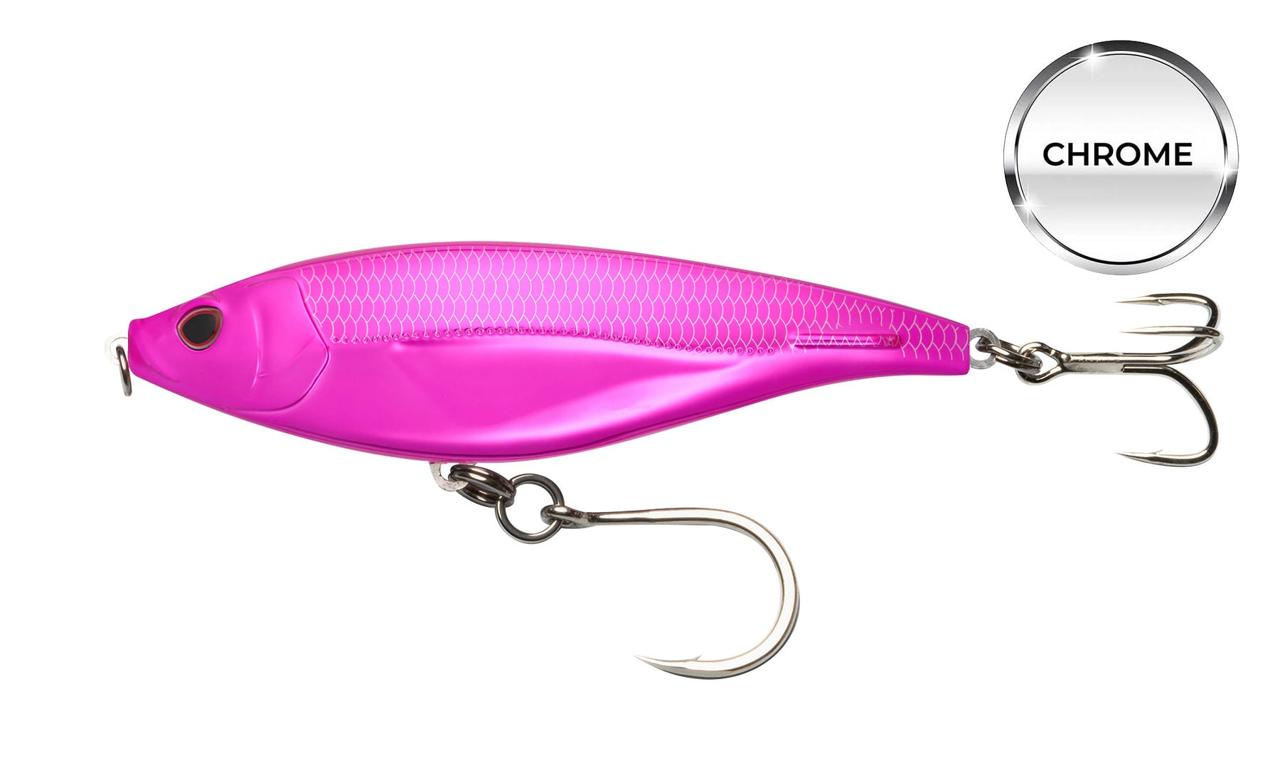 Nomad Madscad 190 AT Chrome Limited Edition Sink 7-1/2" - 7-3/4oz Trolling Lures-Lures-Nomad-Model 190 AT Sinking - 7-1/2" - 7-3/4oz-Pink Grenade-Tackle World