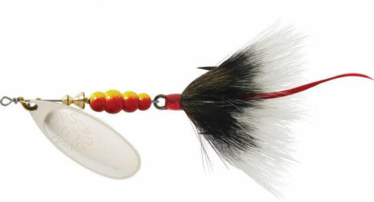 Mepps Dressed Aglia Inline Spinners-Lures-Mepps-Blade: Silver / Tail: Grey-#5 - 1/2oz-Tackle World