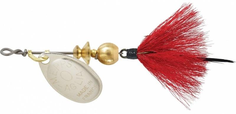 Mepps Dressed Aglia Inline Spinners-Lures-Mepps-Blade: Silver / Tail: Red-#0 - 1/12oz-Tackle World